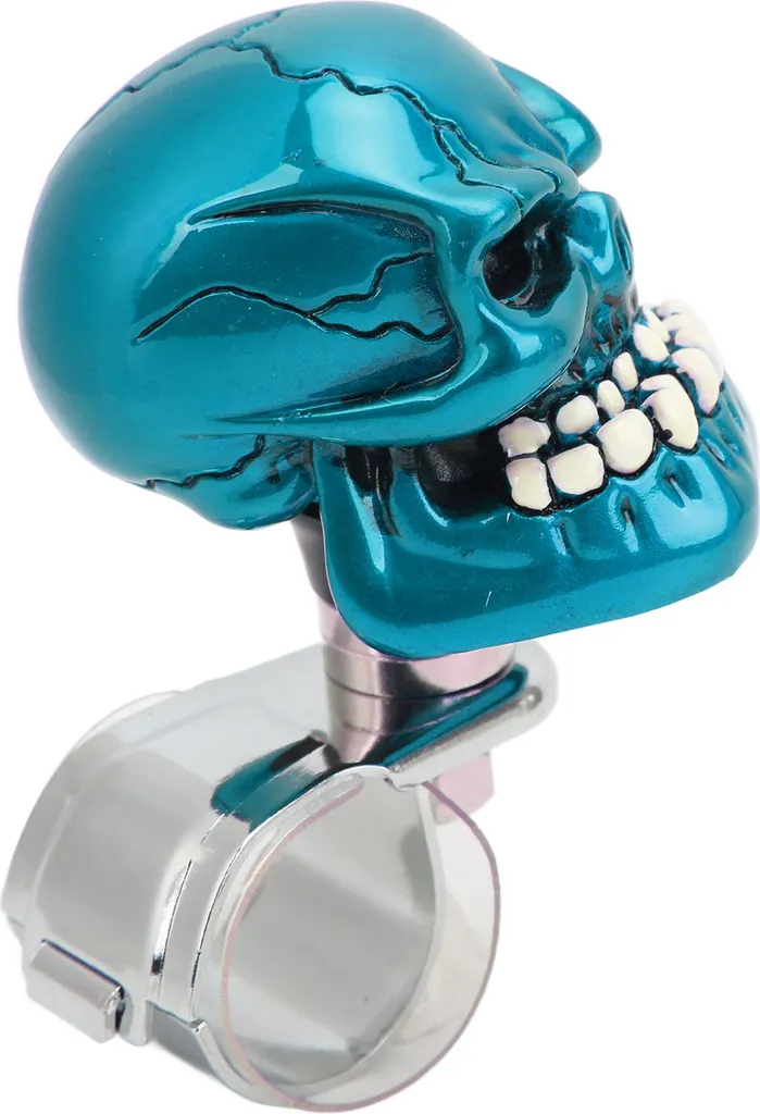 Idea Regalo Pomello Volante Teschio Blu - Accessorio Tuning Universale