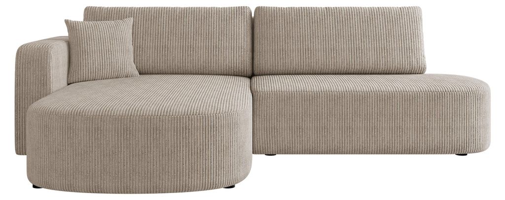 MIRJAN24 Ecksofa Zerte Cord, mit Schlaffunktion und Bettkasten, L-Form Sofa (Poso 02, Ecksofa: Links)