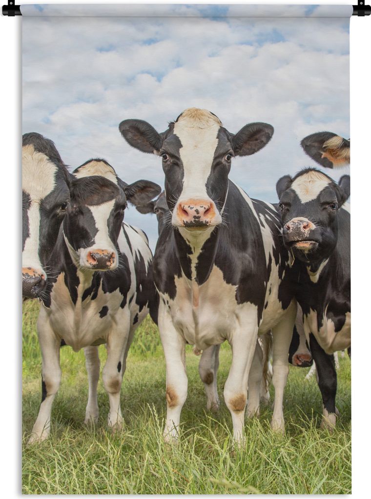 MuchoWow Wandteppich Wandbehang Kühe - Weide - Tiere - Natur - Gras 60x90 cm Tapisserie Dekoration Wandtuch - Foto-Teppich - Abwaschbar
