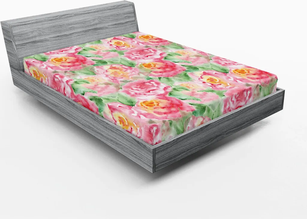 Elegant Comfort Lussuoso set di lenzuola 1500 in microfibra di qualità alberghiera, tre linee, ricamate, morbide, 4 pezzi, resistente alle pieghe e allo sbiadimento, per letto matrimoniale, rosa