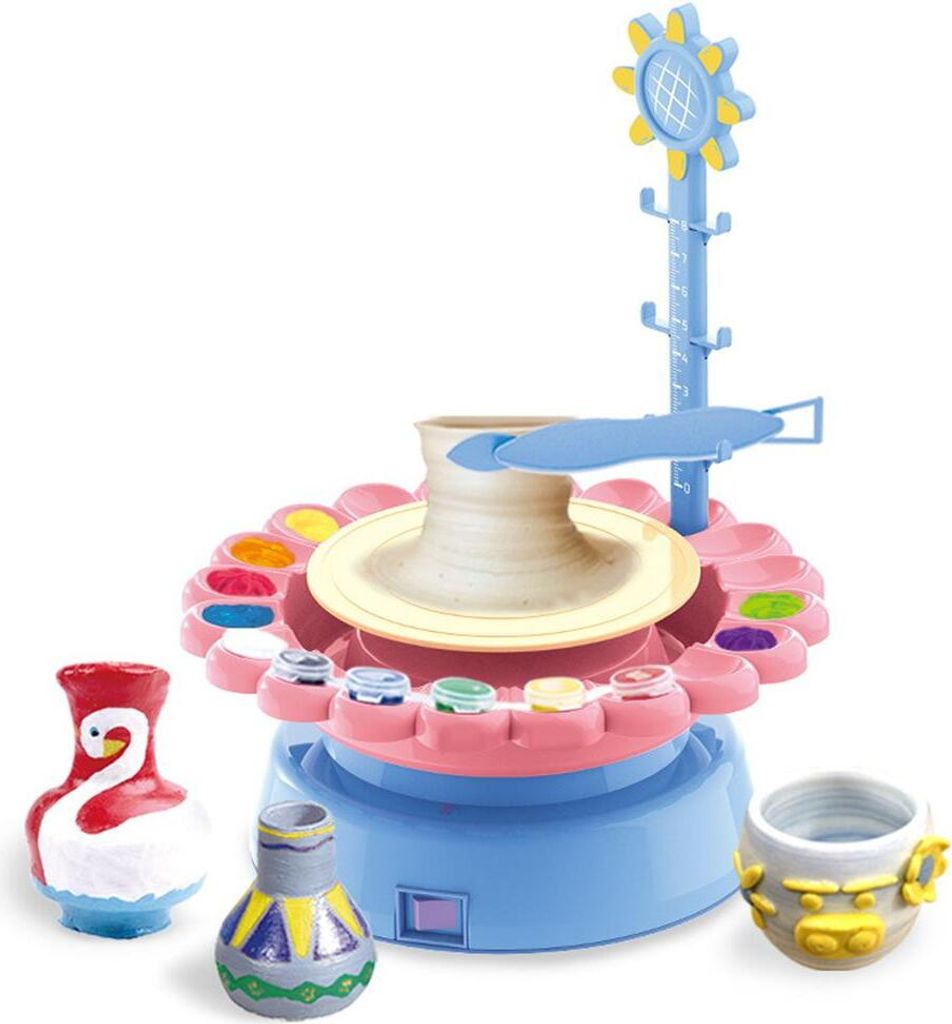 Töpferscheibe, Kunst-Bastelset, lufttrocknende Modelliermasse, Bar-Werkzeuge, Bastel-Farbpaletten-Set, Heimschule, pädagogisches Spielzeug für K...