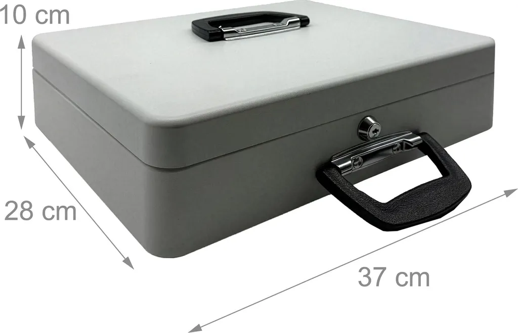 Coffre de rangement verrouillable en fer pour documents et espèces - 4