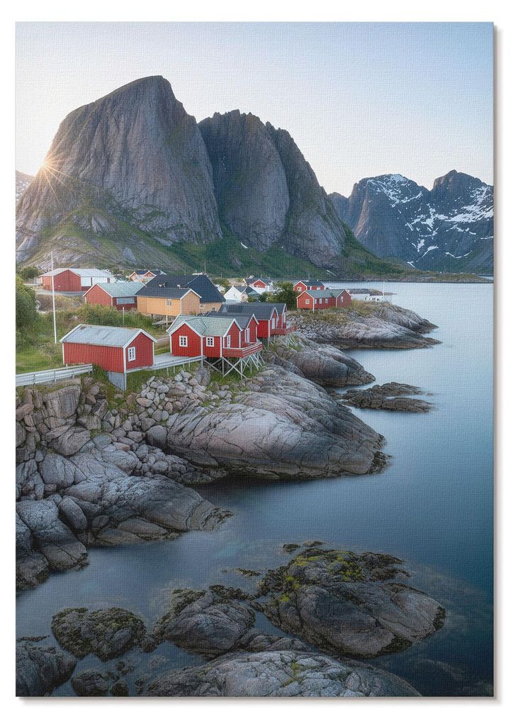 POSTER - 59x84 cm (A1) - Roma - Ferienhäuser am Meer, Berge, Ruhe, Naturlandschaft - Wandbild für Wohnzimmer Schlafzimmer & Flur, Modernes Poster...