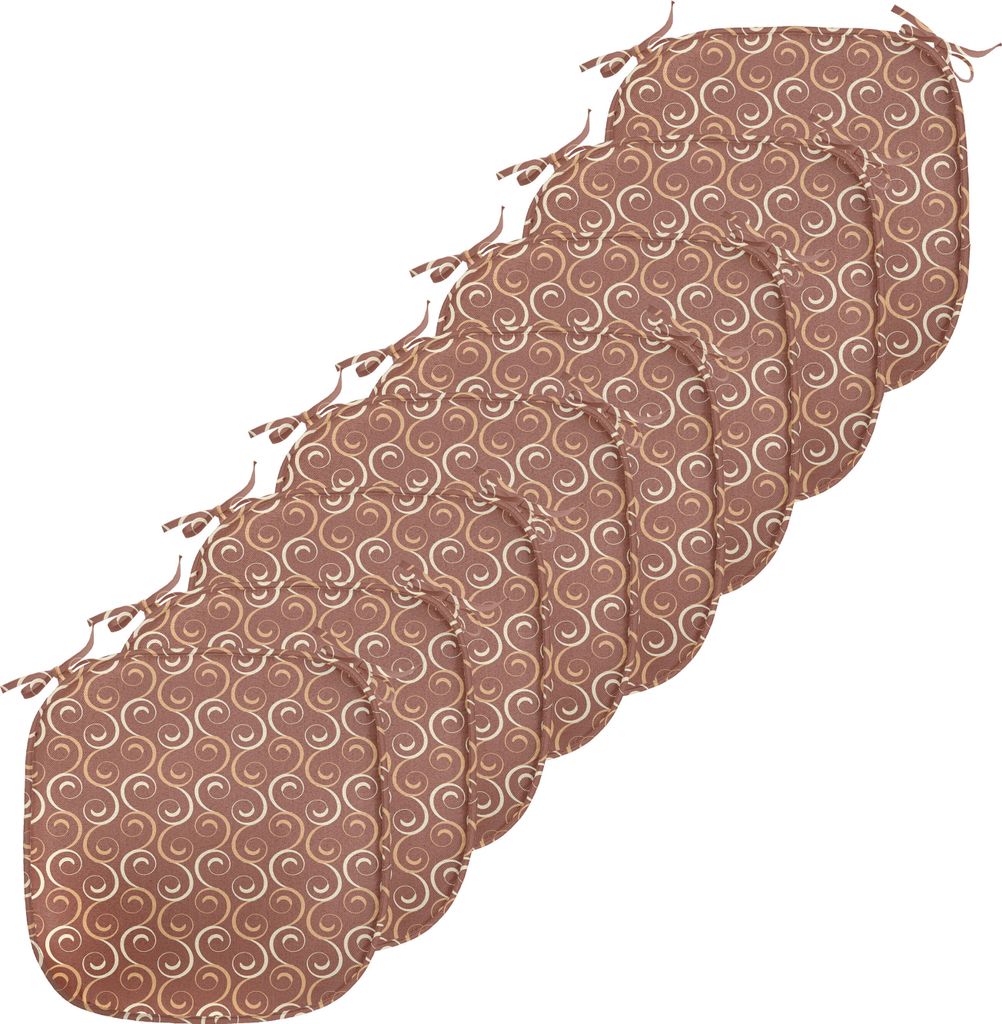 ABAKUHAUS Blumen Polster für Esszimmerstühle, Frühling Ornament-Motiv, Dekoratives wasserfestes Kissen mit Riemen für Küchensitze, 40 cm x 40 ...