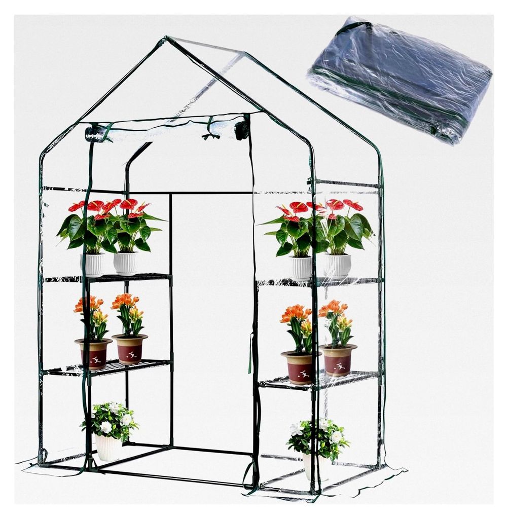 Ersatzabdeckung für Gewächshaus mit Roll-Up Reißverschluss-Tür, 28,7 x 56,3 x 76,8 Zoll, PVC für Gartenbau und Pflanzenschutz gegen Kälte, Fr...