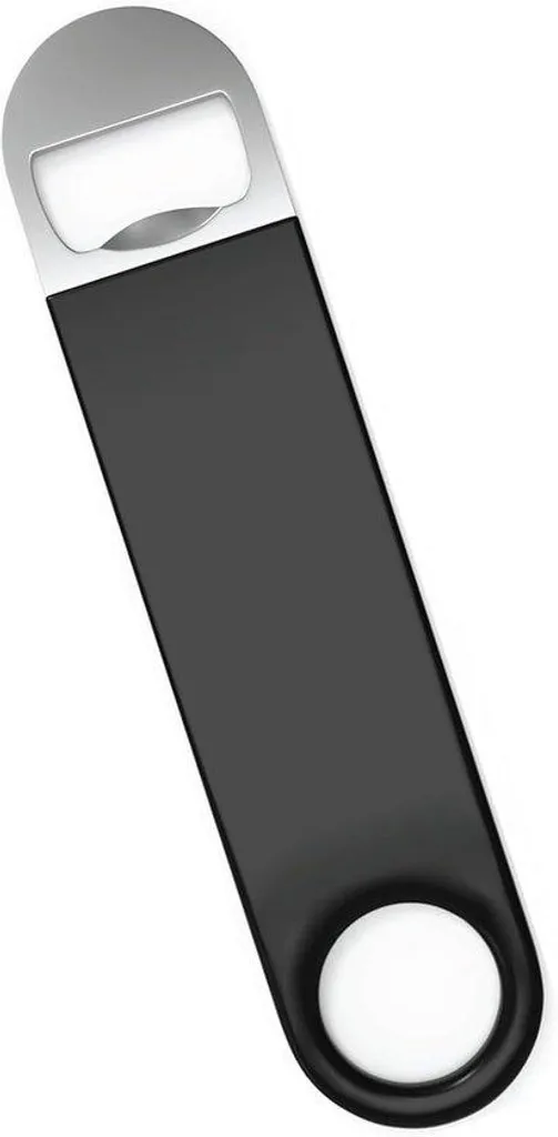 Décapsuleur noir inox compact et léger, accessoire de poche très pratique