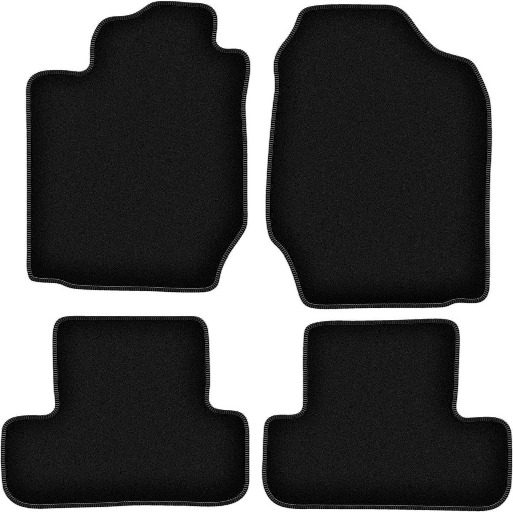 Wielganizator Velours-Autoteppiche – passend für Toyota Corolla Verso I (Minivan, Bj. 2001-2004) – schwarz, passgenau, mit Befestigungen set 4...