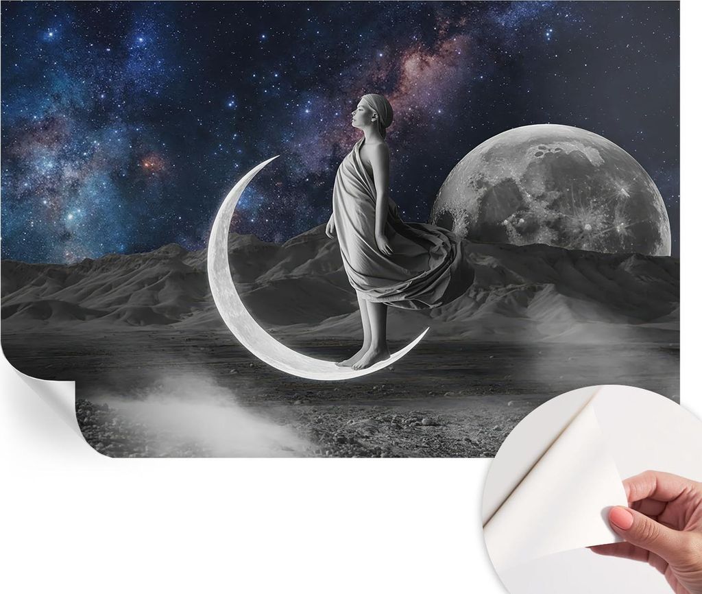 Selbstklebende Wandtapete - Dekorative Tapete für Wohnzimmer - Klebefolie für Wandbilder - Tapetenfolie für Wanddekoration - 104x70 cm - Nachttr...