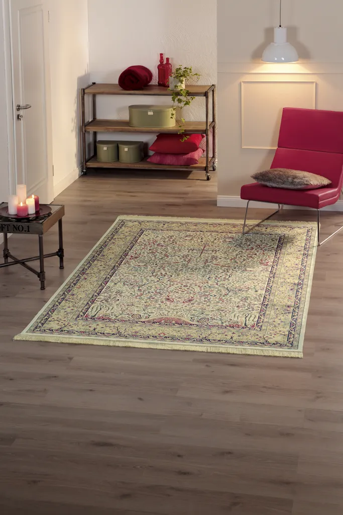 Tapis 65x135 cm Isphahan 77806 Crème - Décoration couloir