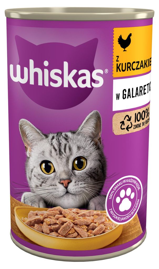 WHISKAS s kuracím mäsom v želé – vlhké krmivo pre mačky – Obrázok produktu 