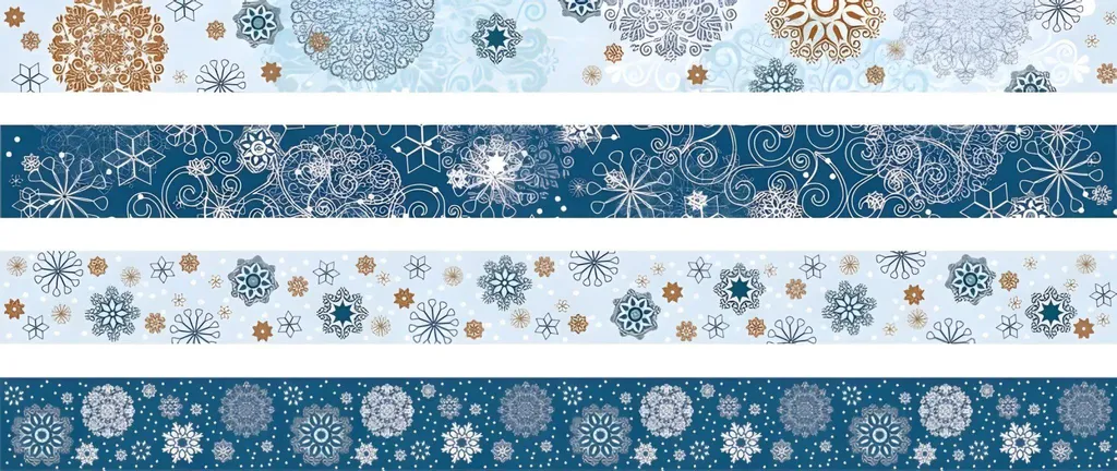 Déco Cadeaux de Noël : Ruban Adhésif Cristaux de Neige pour Emballages