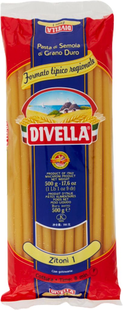 Pâtes Zitoni, marque Divella, 500 g Image du produit 