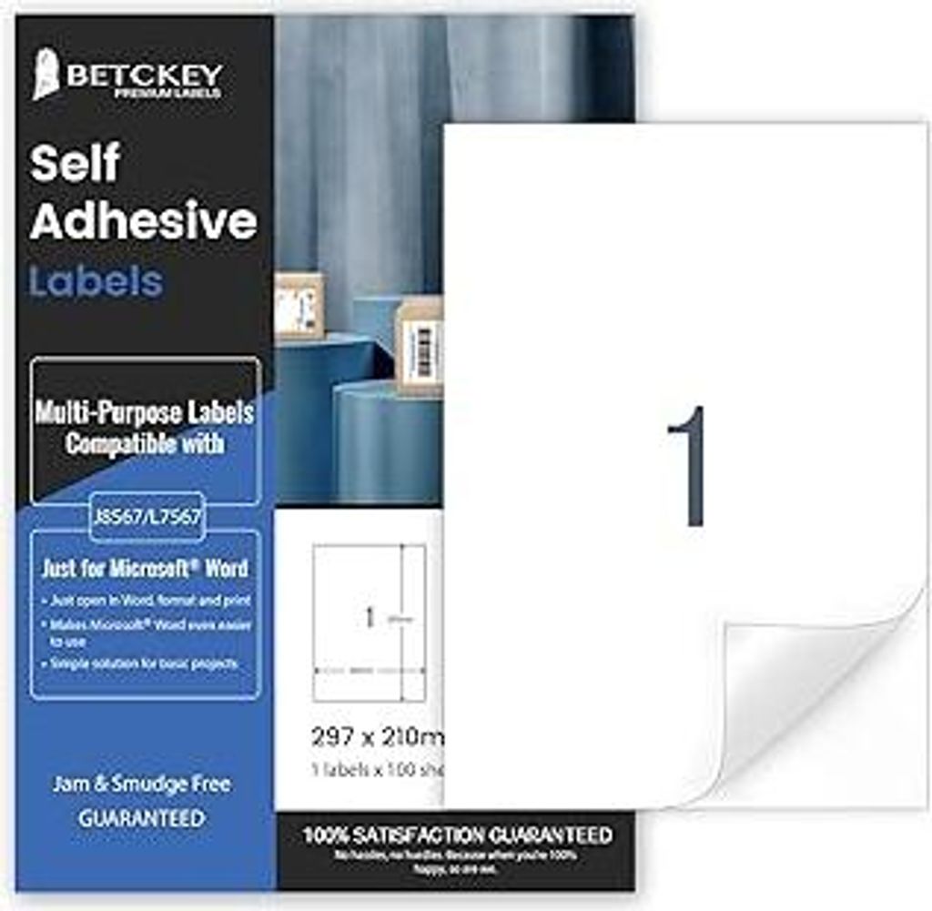 20 Blätter, 210mm x 297mm, Universal Etiketten Selbstklebend Bedruckbar, Sticker Mattes Papier, Aufkleber A4 Kompatibel mit Inkjet & Laser Drucker...