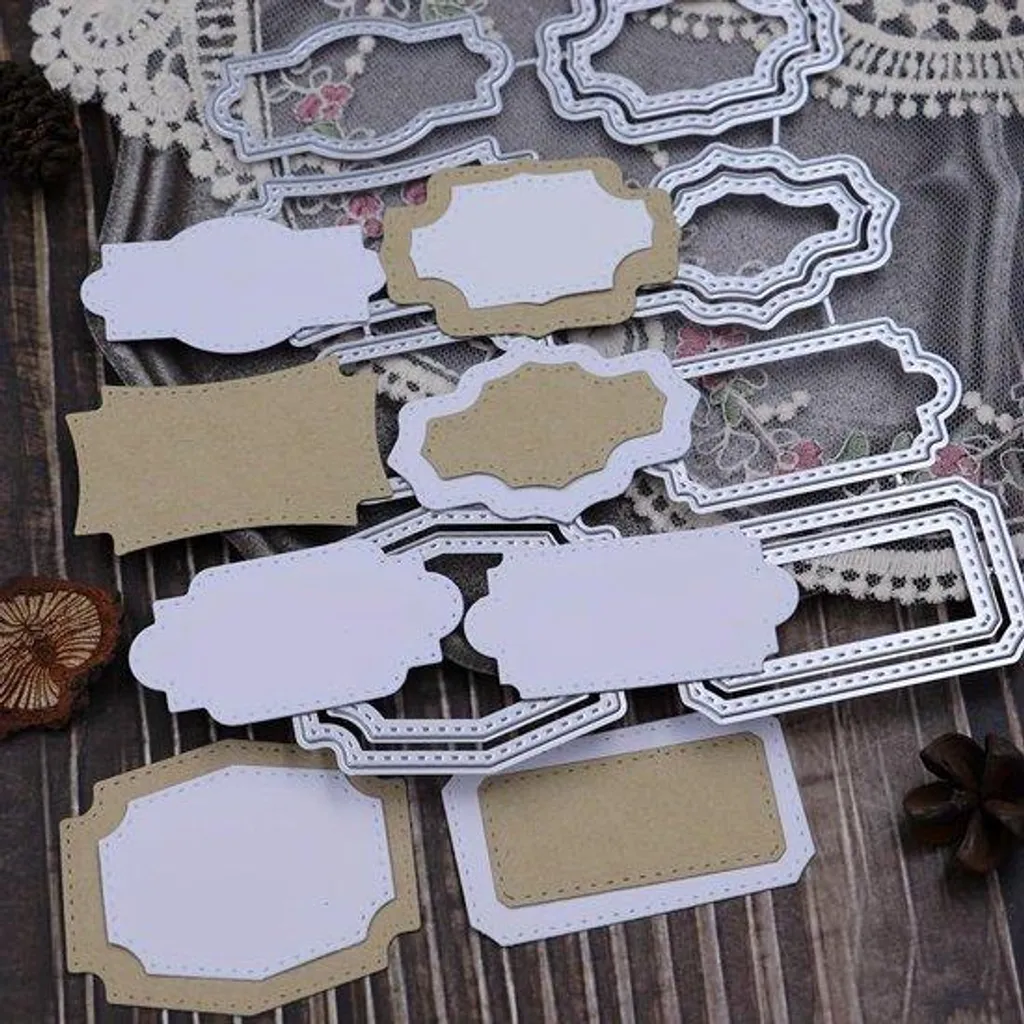 Dies de découpe cadres de fond 3D en métal pour scrapbooking et albums