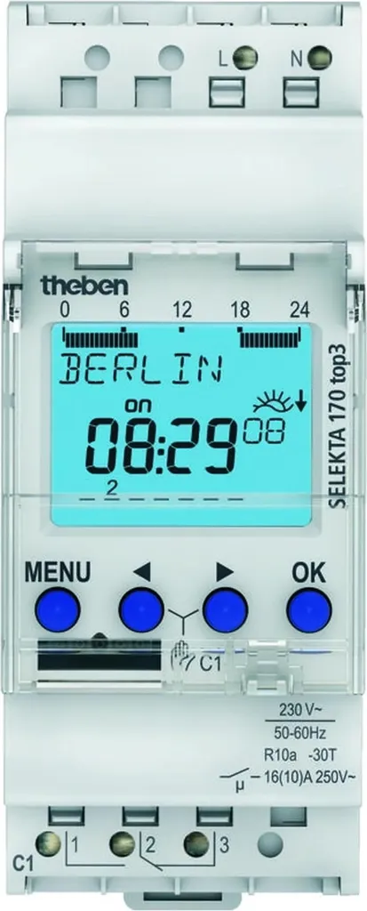 Horloge astronomique programmable App Theben SELEKTA 170 top3 Rail DIN