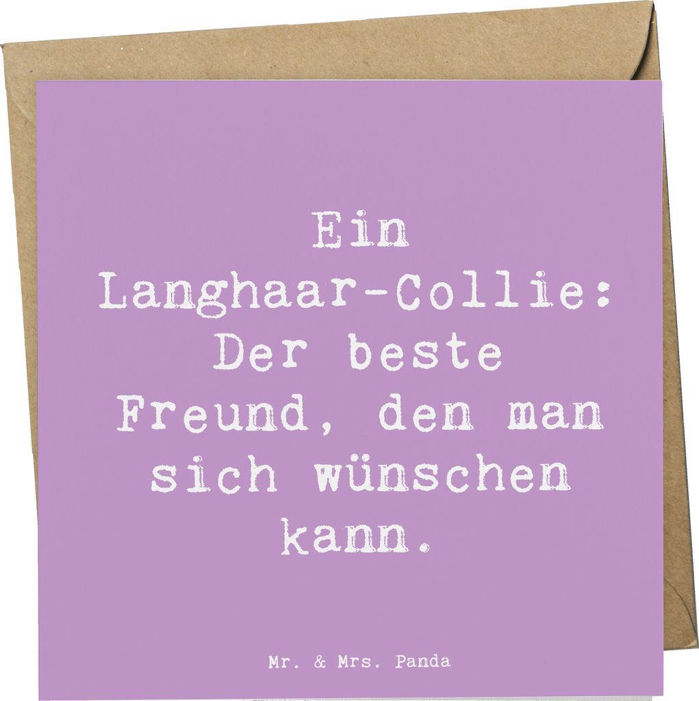 Mr. & Mrs. Panda Grußkarte Spruch Langhaar Collie Freund - Lavendeltraum - Geschenk, doppelkarte, Hundeliebhaber, Spielkamerad, Hunderassen Charak...