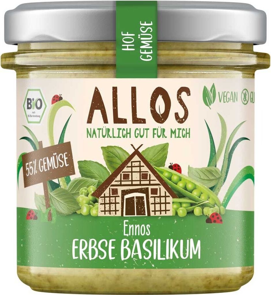 Hofgemüse - Ennos Erbse Basilikum 135g 6er Pack