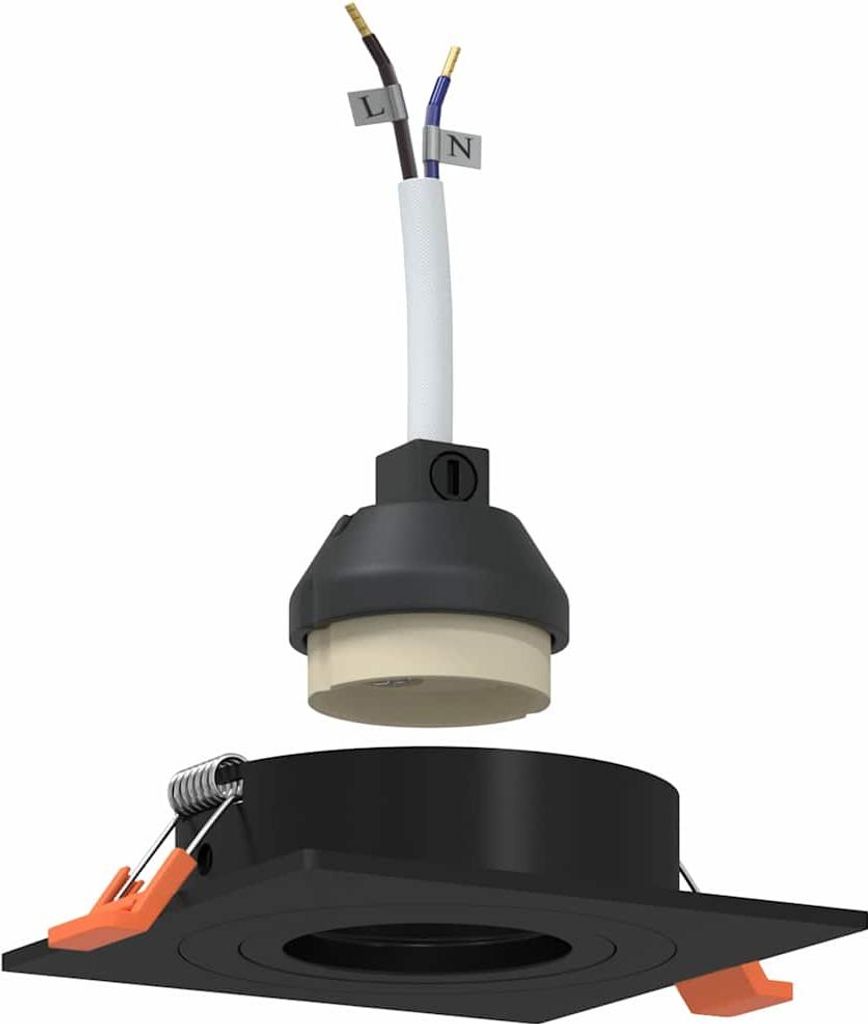 Spotlight 6 pcs Schwarz 9 x 9 x 2 cm Aluminium