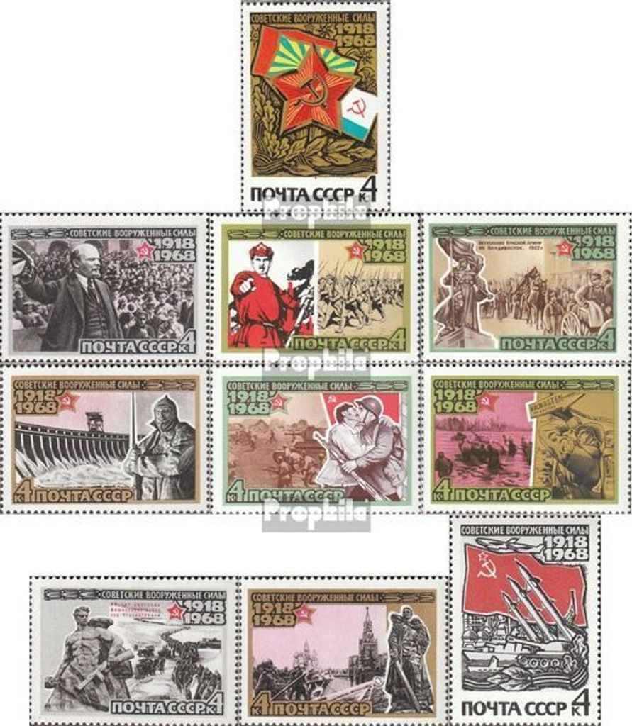 Briefmarken Sowjetunion 1968 Mi 3464-3473 (kompl.Ausg.) postfrisch Sowjetarmee