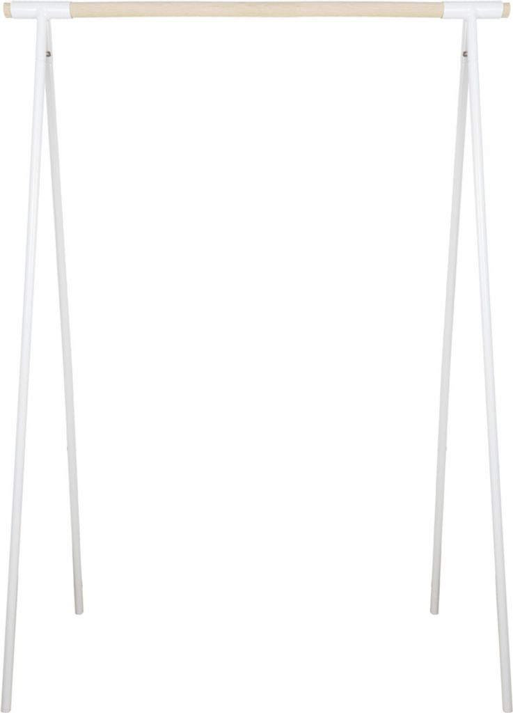 Natural Goods Berlin Kleiderständer GARD, Garderobenhalter, freistehend, Kleiderstange, Gardeobenständer, Weiß, Rundstab Eiche 100 cm, 2 Stück