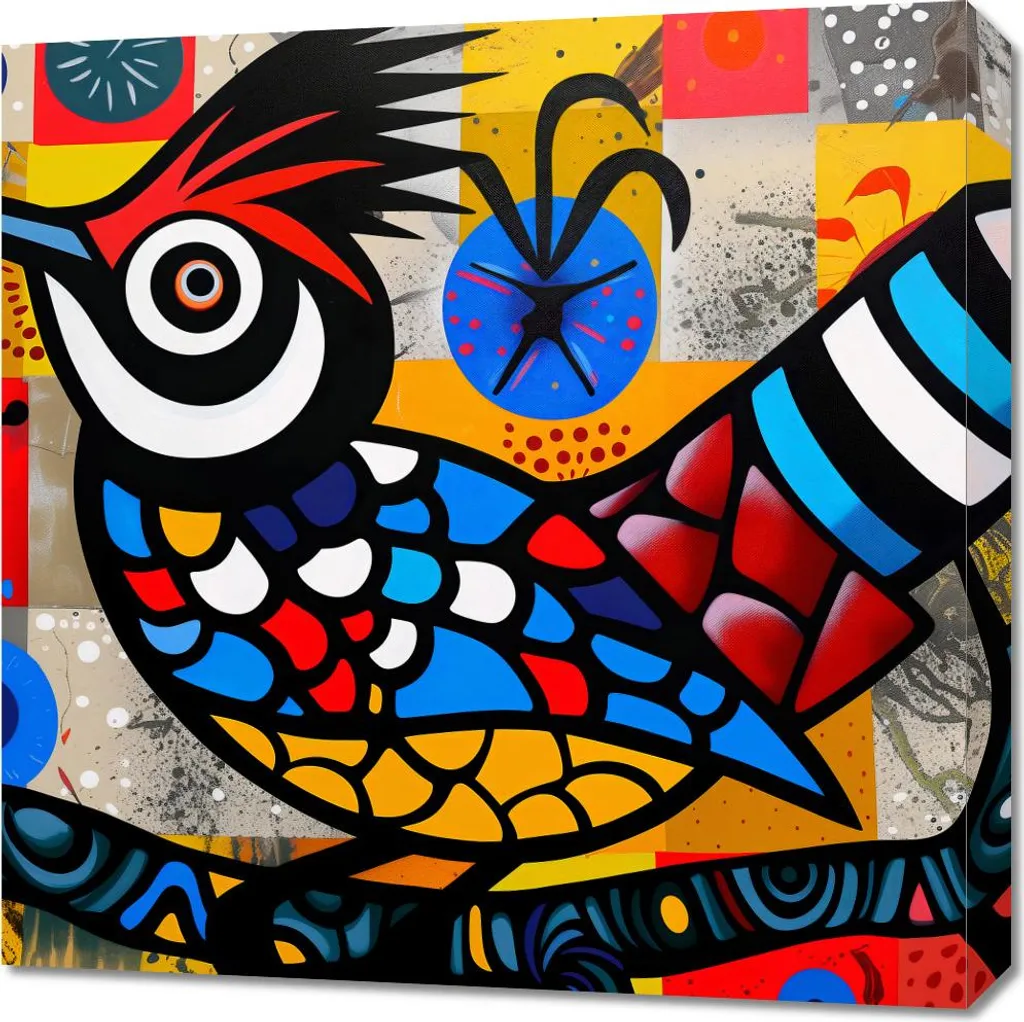 Quadro 60x60 Natura - Uccello sulla Schiena - Arte Murale Rilassante