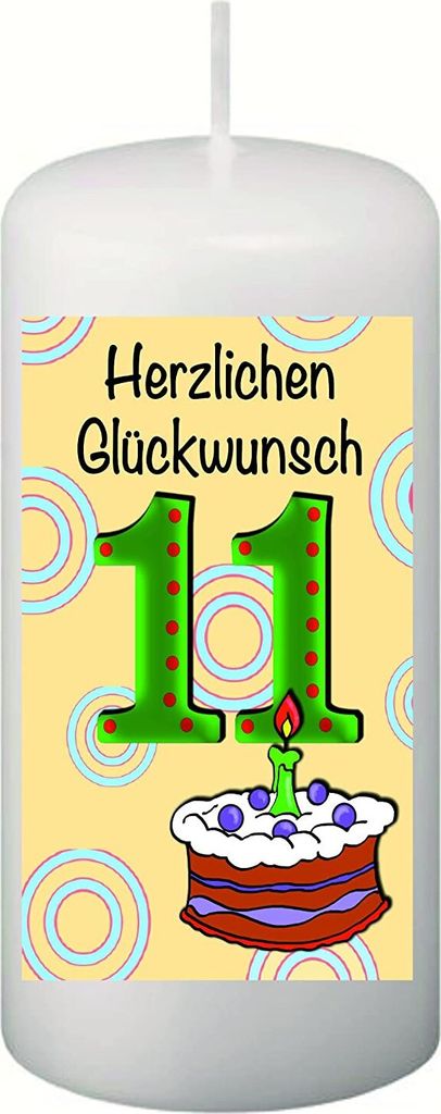 FRAdo-Trend Kerze zum 11. Geburtstag, Weiß Produktbild 