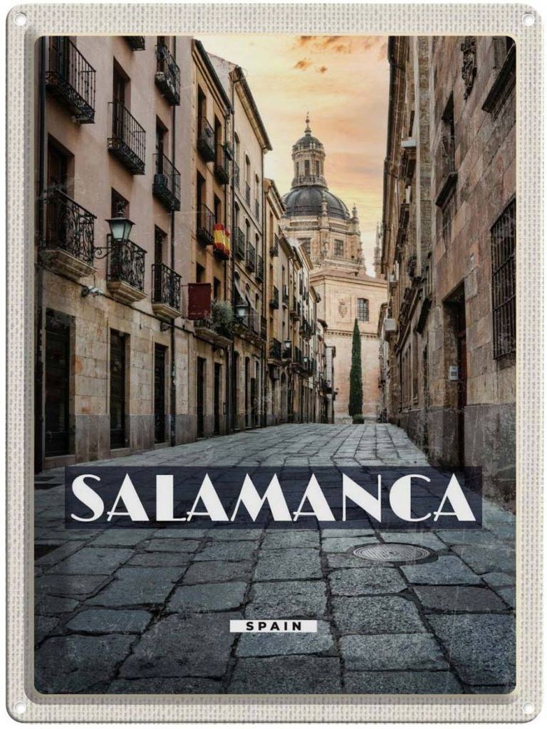 vianmo Blechschild 40x30 cm Salamanca Spain Häuser Architektur Tourismus Bildmotiv Reisemotiv Abenteuer Reisen Europa Urlaub