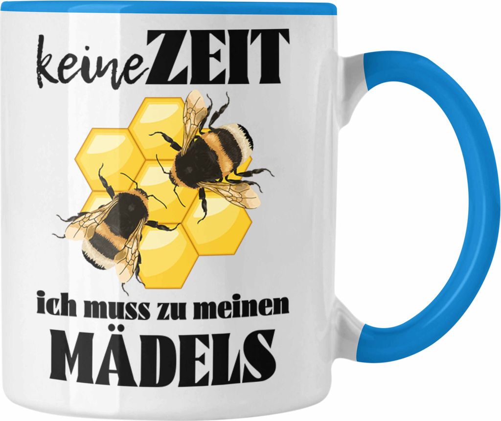 Trendation - Imker Geschenk Tasse Bienenzucht Kaffeetasse Geschenkideen Bienenzüchter Bienen Zuebhör (Blau)