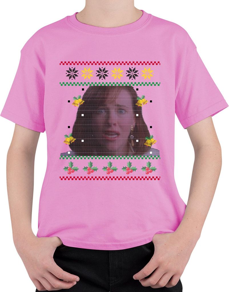 Kate Kevin Allein Zuhause Mutter - Ugly Christmas Sweater Weihnachten Uni Kinder T-Shirt, Pink, 104
