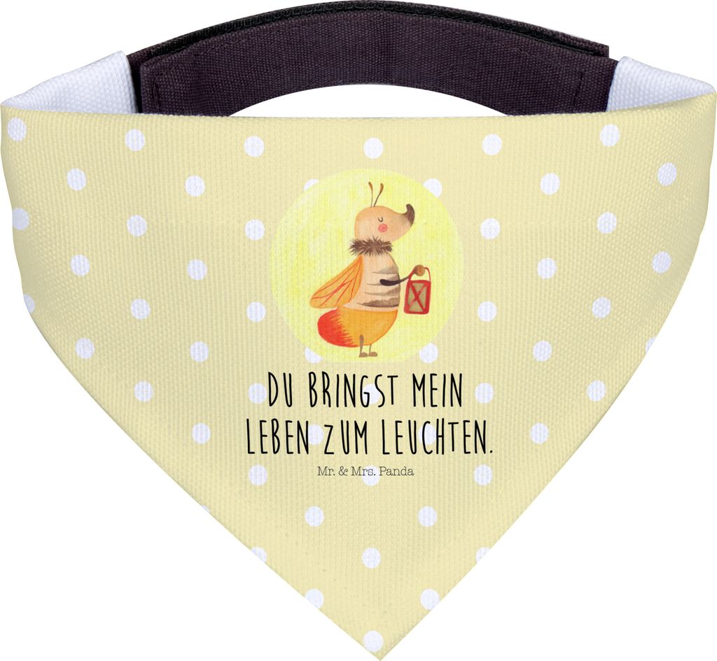 Mr. & Mrs. Panda Halstuch Für Hunde Glühwürmchen - Gelb Pastell - Geschenk, Liebe, Hals Tuch, Dreieckstuch, Lustige Sprüche, Hundehalstuch, Hun...