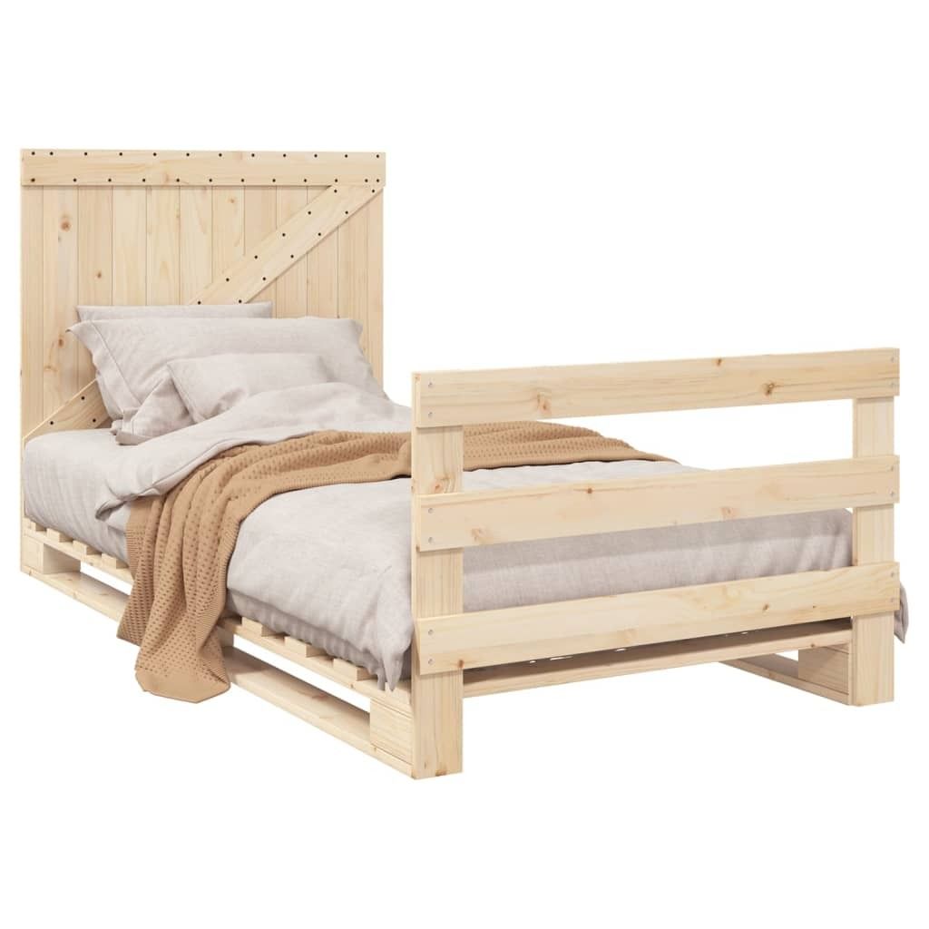 Maison Exclusive - Massivholzbett mit Kopfteil 100x200 cm Kiefer