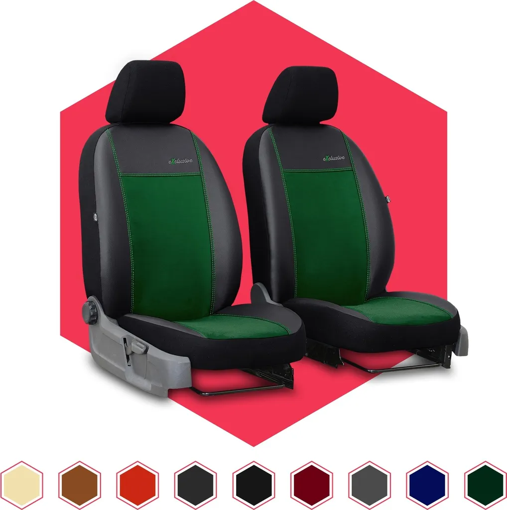Set Fodere Sedili Furgone 1+1 Universali Verde/Nero Bus Transporter