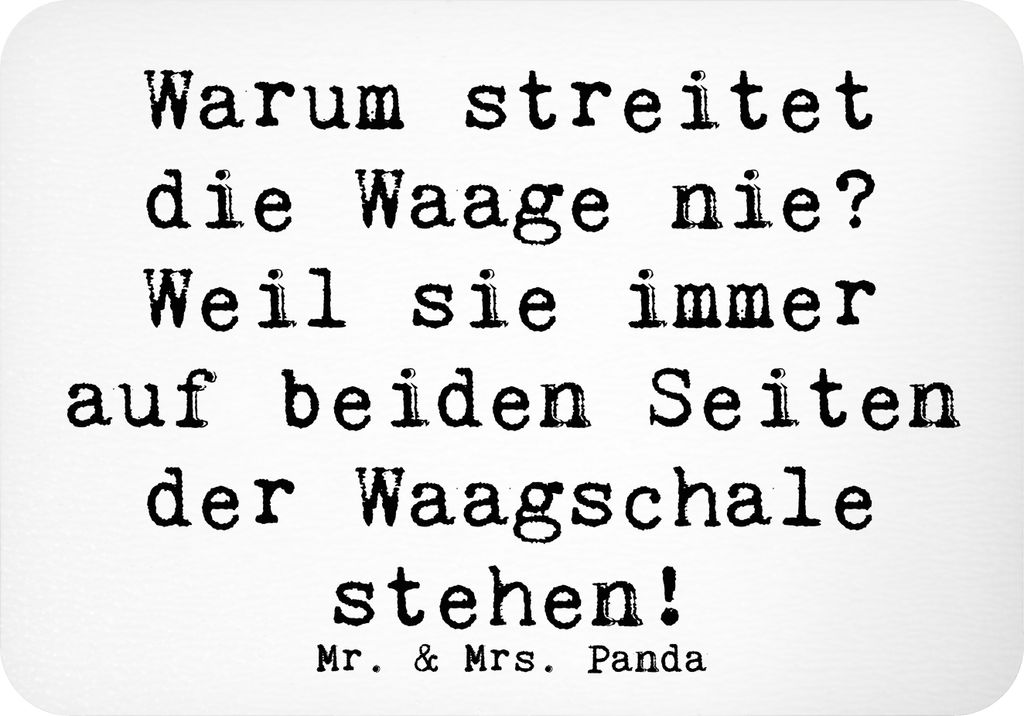 Mr. & Mrs. Panda Kühlschrankmagnet Spruch Waage Harmonie - Weiß - Geschenk, magnet, Diplomatie, whiteboardmagnet, Tierkreiszeichen, Geschenke Ast...