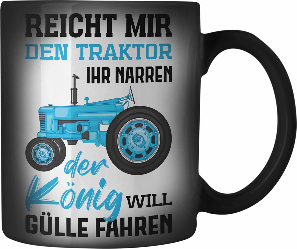 Trendation - Landwirt Spruch Geschenk Farbwechsel Zauber-Tasse Landwirtschaft Geschenke für Männer Traktor Spruch Karabiner Farbwechsel Zauber-Ta...