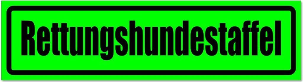Kiwistar - Autoaufkleber - Grün - Schwarz - 20 x 5,3 cm - Rettungshundestaffel invertiert - Hinweis Aufkleber Sticker für Auto, Kfz, Fahrrad, PKW...