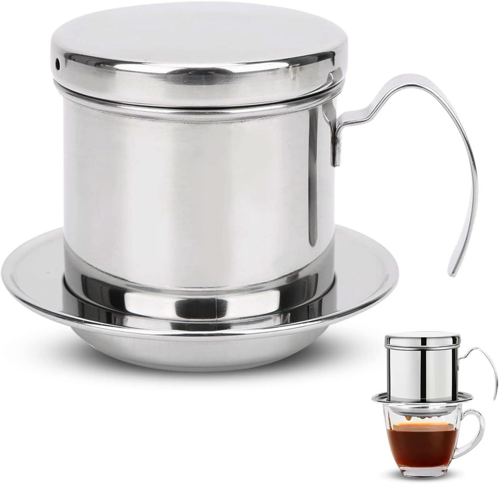 Kaffeefilter, Kaffeefilterhalter aus Edelstahl, tropfbarer Kaffeemaschinen-Becher für Zuhause, Büro, Café, Restaurant, Reisen (Spiegel)