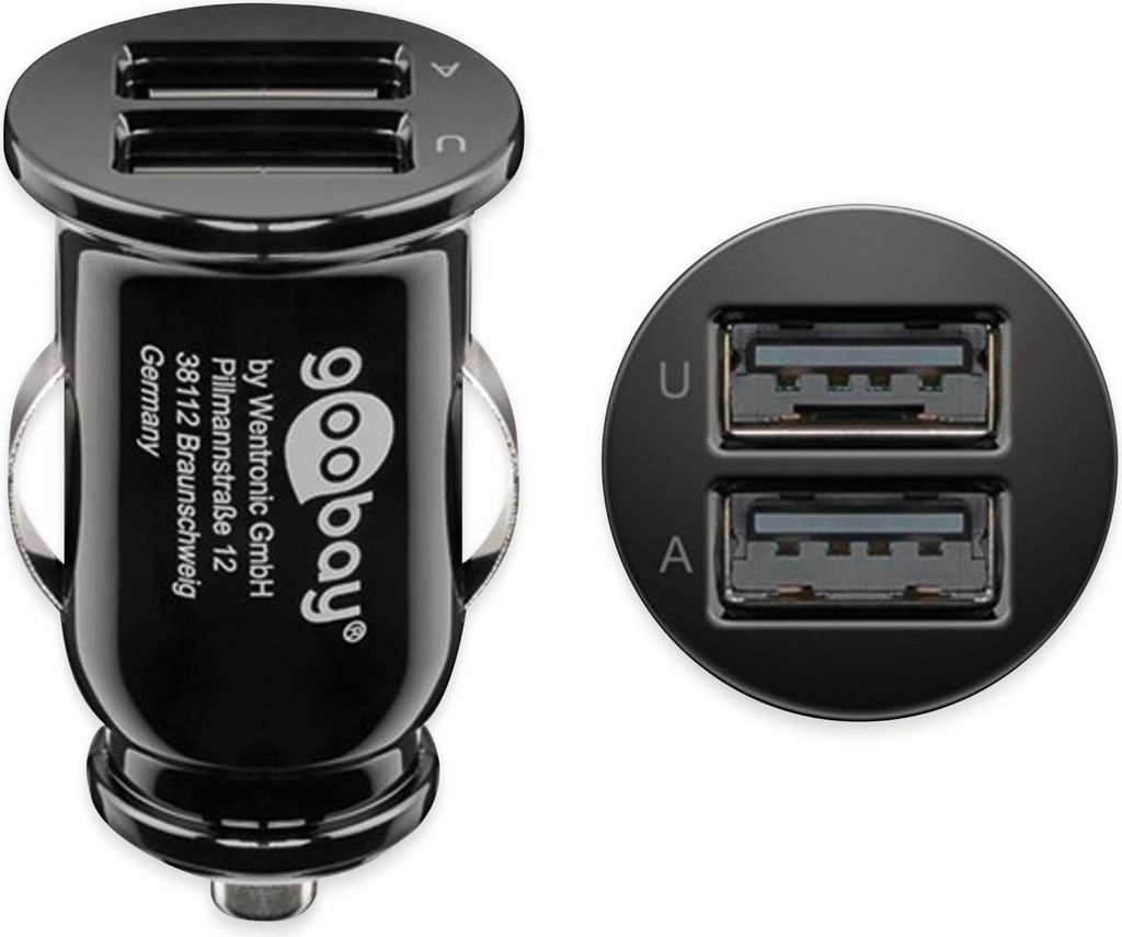 Podwójna ładowarka samochodowa USB (2x USB) Goobay | Zdjęcie produktu 