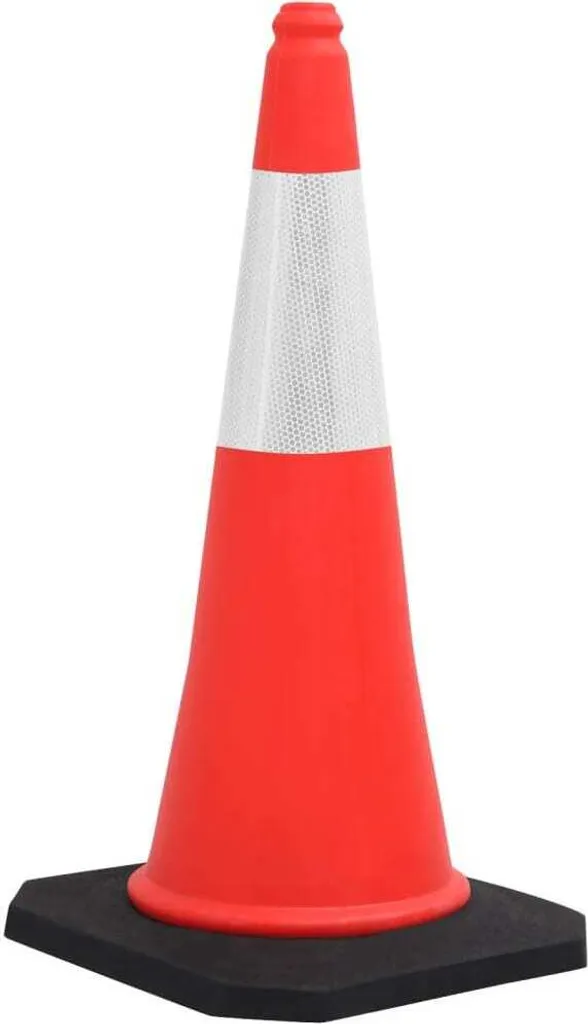 Cône de signalisation 75 cm haute visibilité à embase lourde vidaXL
