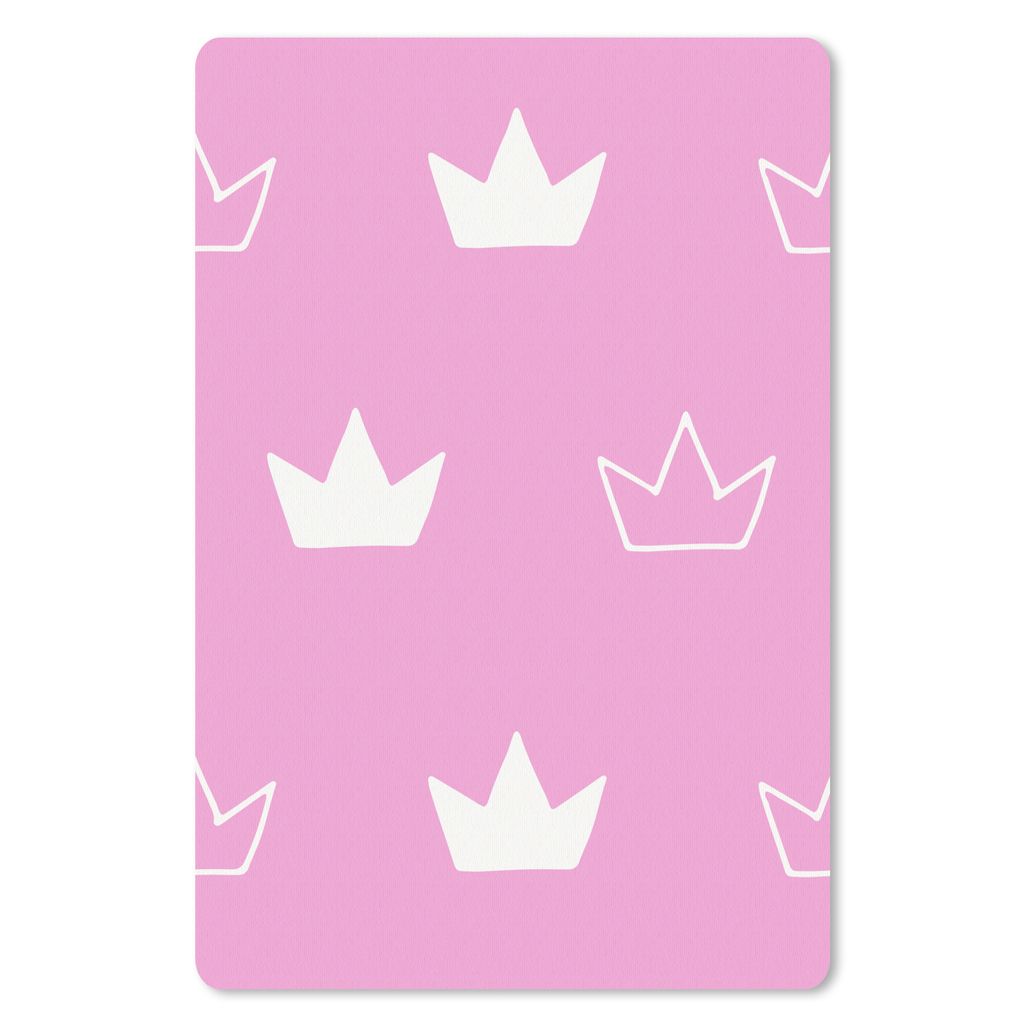 MuchoWow Mauspad Mousepad Schnittmuster - Mädchen - Krone - Kinder 40x60 cm - Mousepads - Maus Mat - Pad - Mausunterlage - Schreibtisch Accesoire