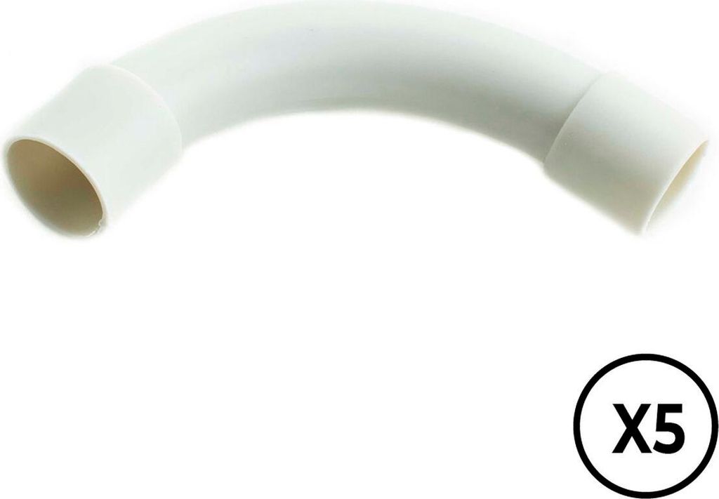 PVC-Bogenrohrstück 90° ø 16 mm, Grau, 5 Stück