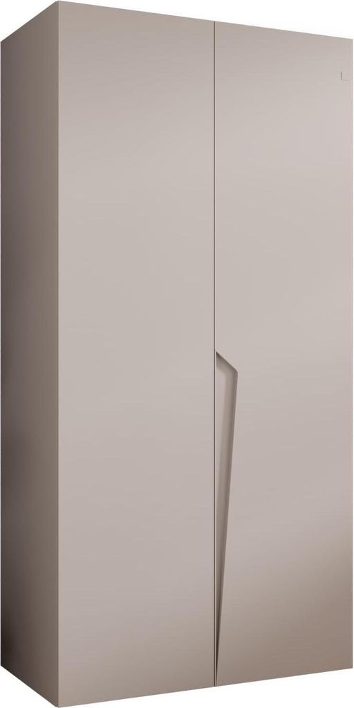 MEBLE KRYSPOL Schrank 100x202x52 cm mit Kleiderstange, 2xTür, PIANO, Kaschmir, Griff Kaschmir