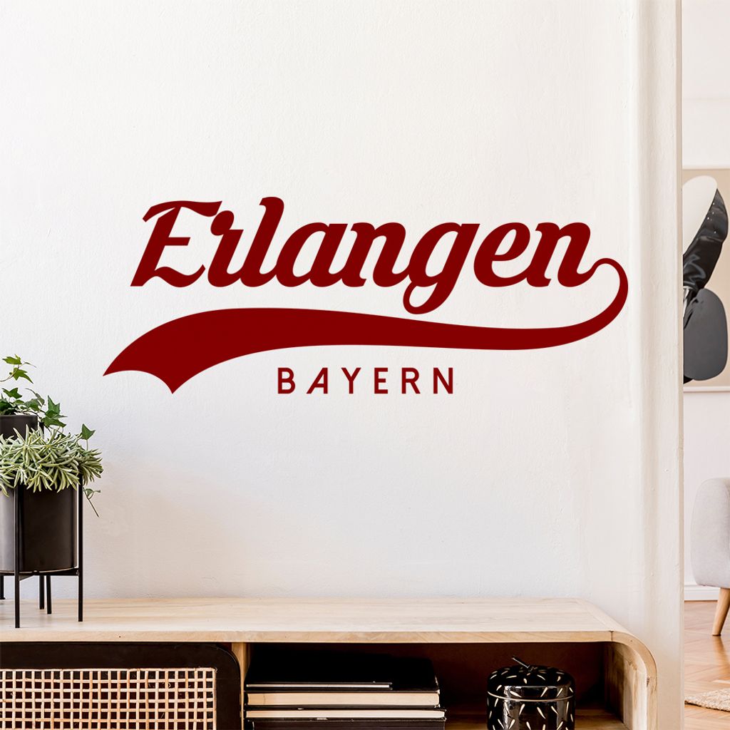 Erlangen Bayern Wandtattoo Wandaufkleber Wall Sticker - Dekoration, Küche, Wohnzimmer, Schlafzimmer, Badezimmer