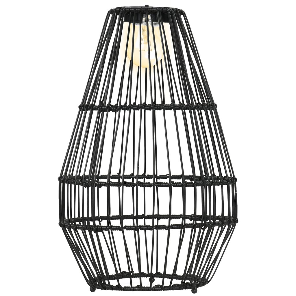 Outsunny Solarleuchte, Rattan Solarlampe mit Lichtsensor für Balkon, Terrasse