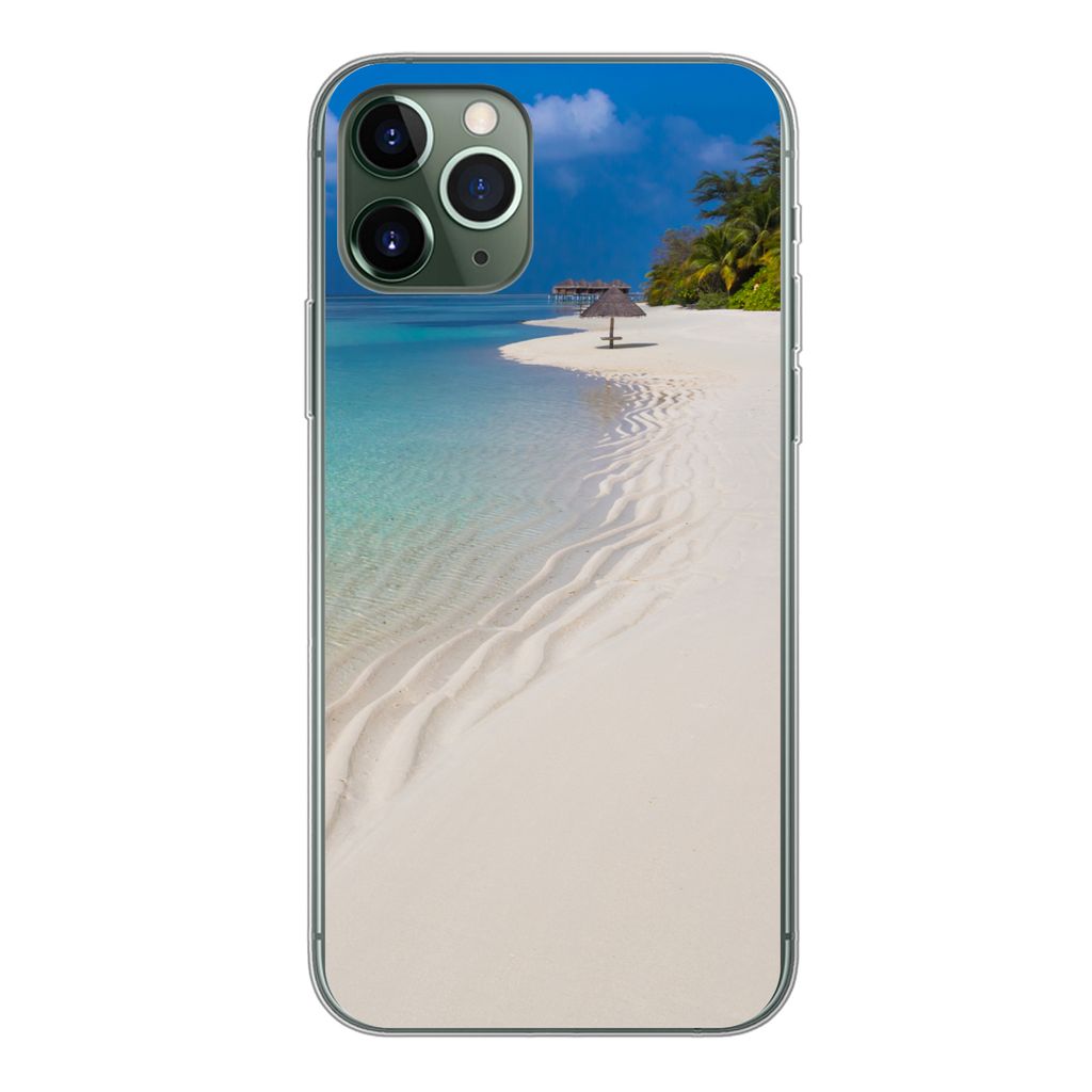 MuchoWow Handyhülle Schutzhülle Hülle für iPhone 11 Pro Meer - Strand - Sommer Silikon Softcase Handy Hülle - Handy