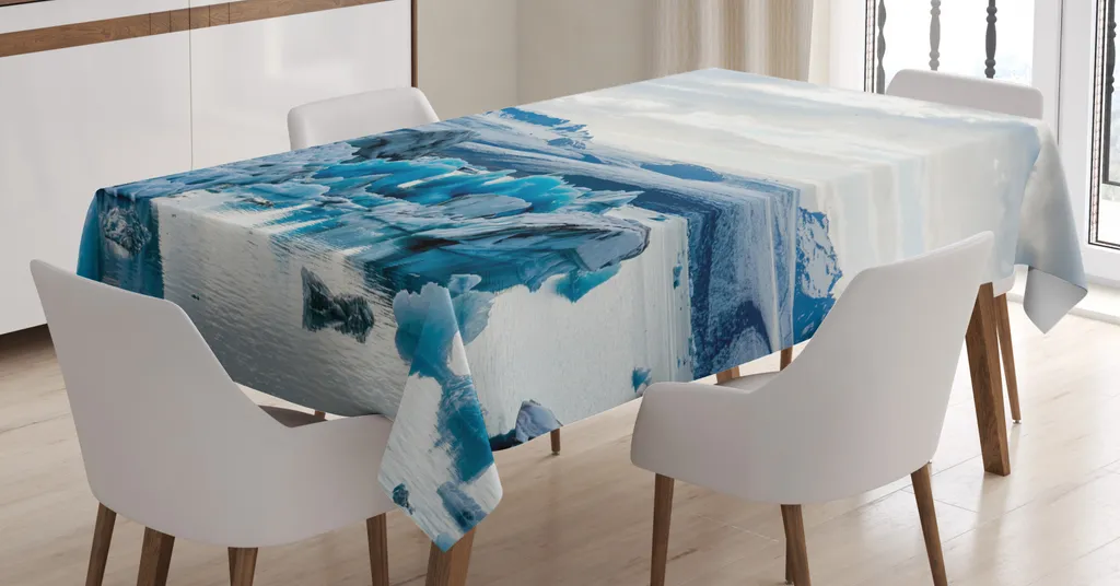 Tovaglia ABAKUHAUS Islanda 140x200 - Antimacchia Blu e Bianco Online