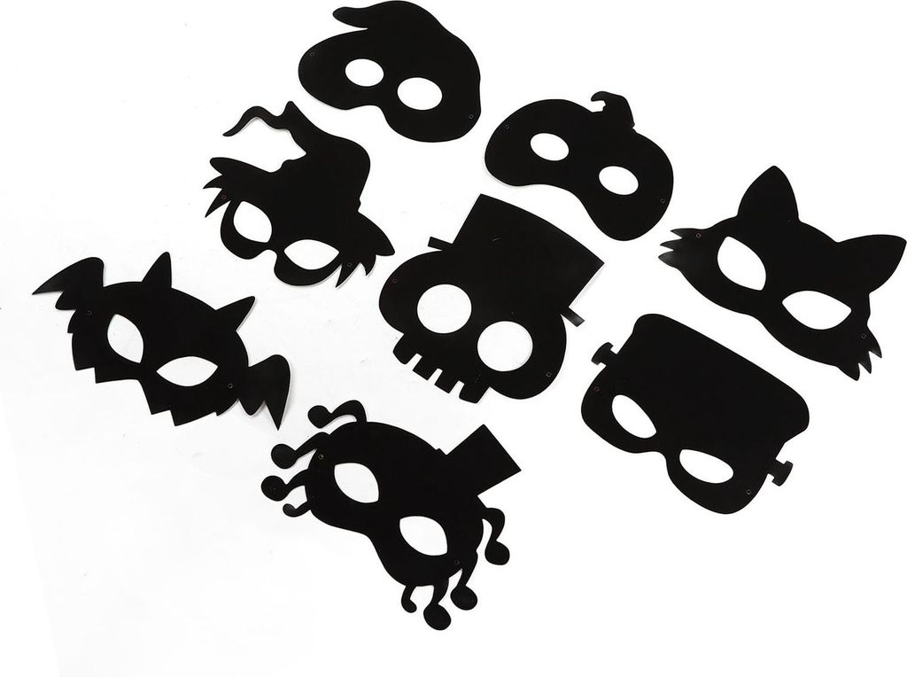 8 Sets Halloween Kratzmasken Kunst Regenbogen Papier Tier Gesichtsmasken Spielzeug Kit Kinder Basteln