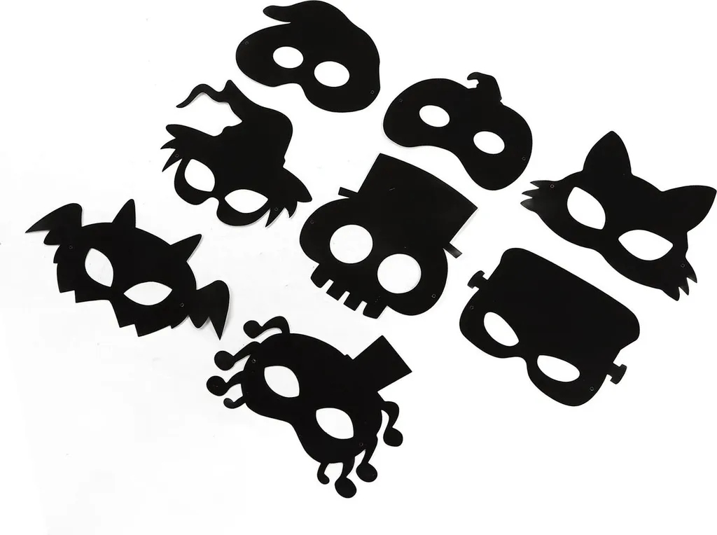 Kit Creativo 8 Maschere Scratch Art Arcobaleno per Feste Halloween