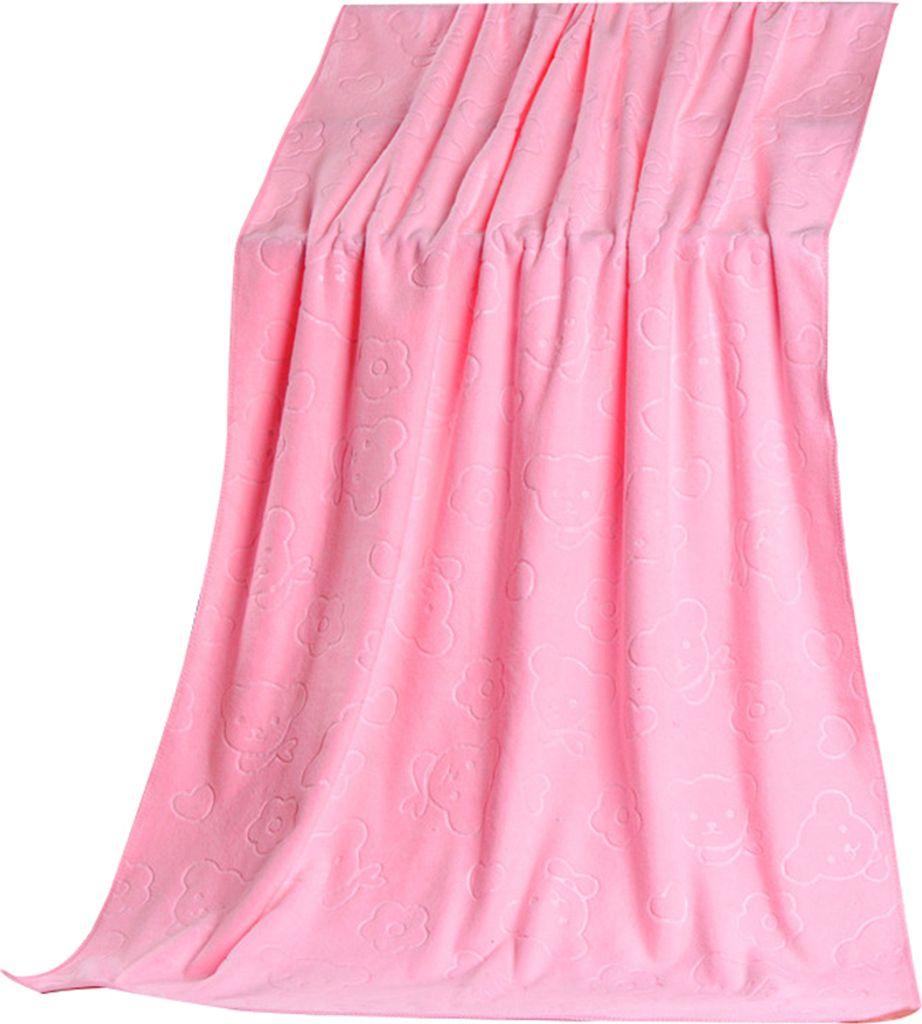 70x140 cm Mikrofaserbär weiches Wasser absorbierende Duschbad Beach Handtuchdecke-Rosa