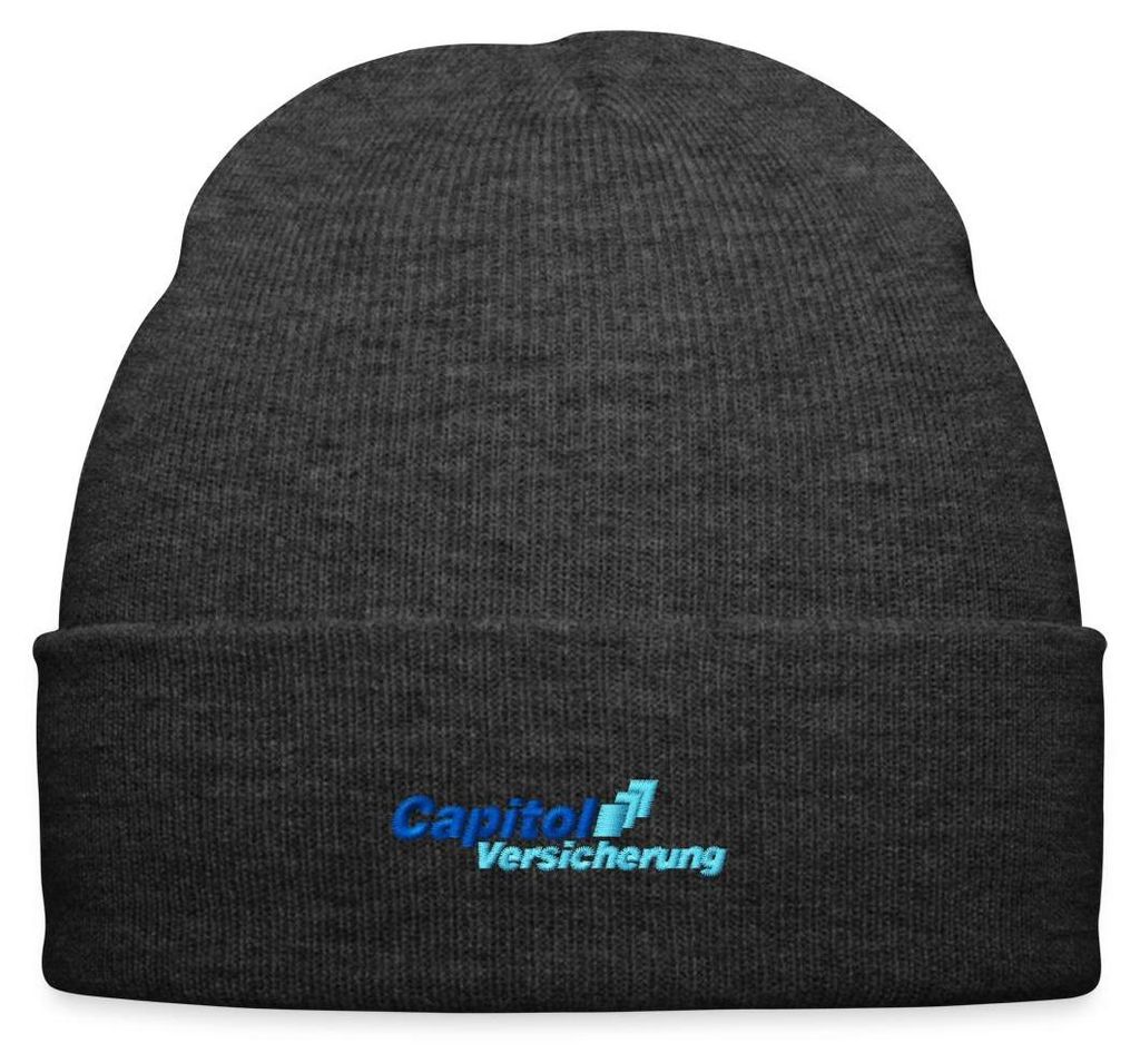 Spreadshirt Stromberg Gesticktes Logo Der Capitol Versicherung Bestickte Wintermütze, One size, Asphalt