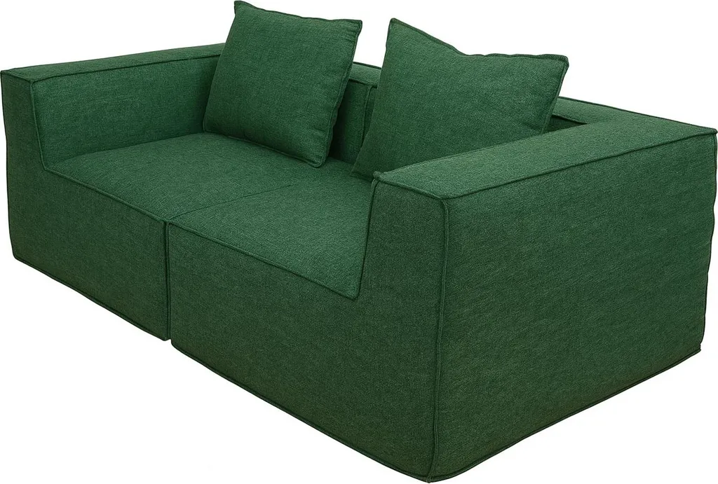 Canapé modulable 2 places vert idéal pour optimiser un petit salon - 5